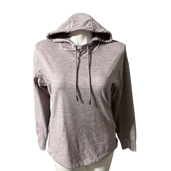 Tangerine Tops - Tangerine Athletic Pullover Hoodie Long Sleeve Womens Size Large Purple Gray